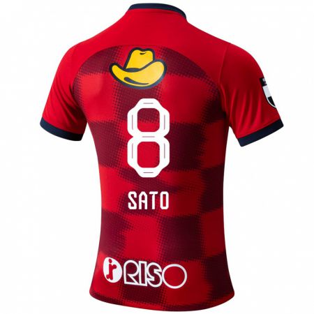 Kandiny Kinder Yuto Sato #8 Rot Blau Weiß Heimtrikot Trikot 2024/25 T-Shirt