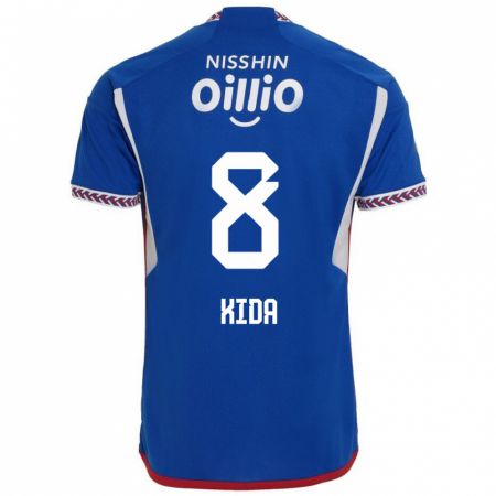 Kandiny Kinder Takuya Kida #8 Blau Weiß Rot Heimtrikot Trikot 2024/25 T-Shirt