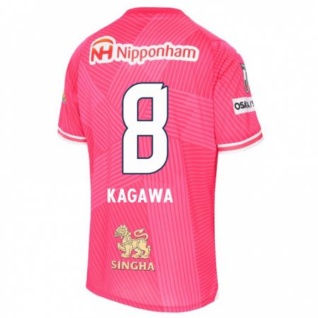 Kandiny Kinder Shinji Kagawa #8 Rosa Weiß Heimtrikot Trikot 2024/25 T-Shirt