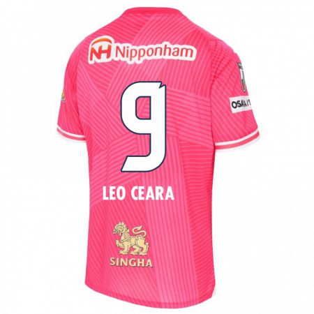 Kandiny Kinder Léo Ceará #9 Rosa Weiß Heimtrikot Trikot 2024/25 T-Shirt