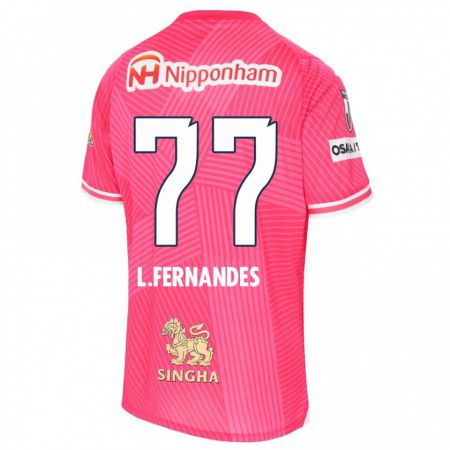 Kandiny Kinder Lucas Fernandes #77 Rosa Weiß Heimtrikot Trikot 2024/25 T-Shirt