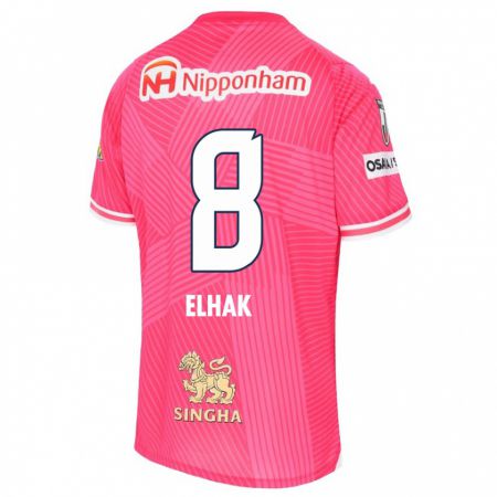 Kandiny Kinder Akuro Elhak #8 Rosa Weiß Heimtrikot Trikot 2024/25 T-Shirt