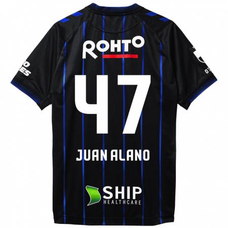 Kandiny Kinder Juan Alano #47 Schwarz Blau Heimtrikot Trikot 2024/25 T-Shirt