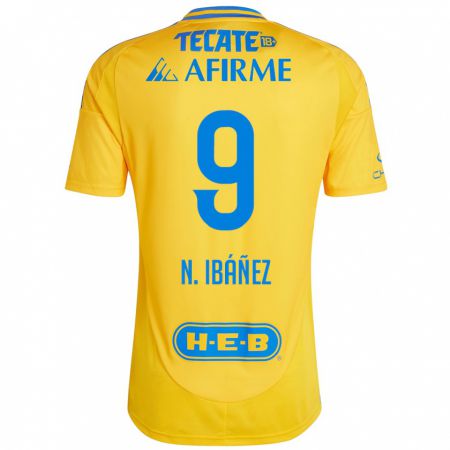 Kandiny Kinder Nicolás Ibáñez #9 Goldgelb Heimtrikot Trikot 2024/25 T-Shirt