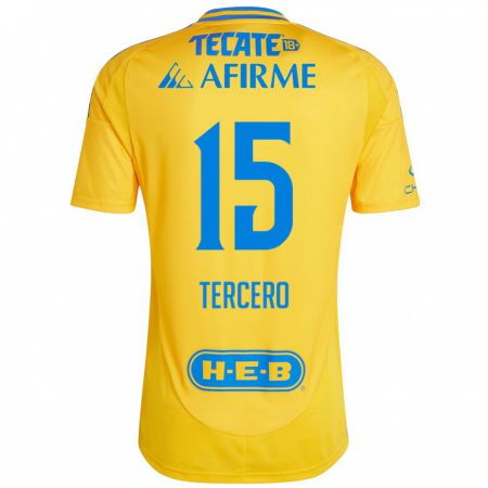 Kandiny Kinder Eduardo Tercero #15 Goldgelb Heimtrikot Trikot 2024/25 T-Shirt