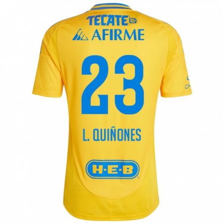 Kandiny Kinder Luis Quiñones #23 Goldgelb Heimtrikot Trikot 2024/25 T-Shirt