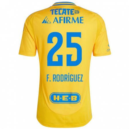 Kandiny Kinder Felipe Rodríguez #25 Goldgelb Heimtrikot Trikot 2024/25 T-Shirt