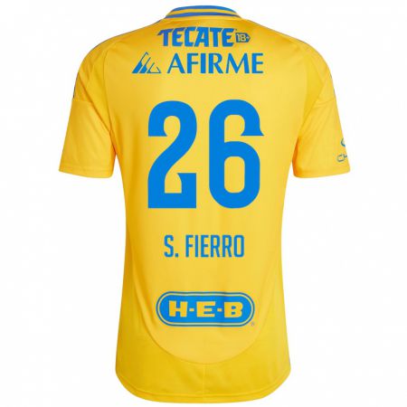 Kandiny Kinder Sebastián Fierro #26 Goldgelb Heimtrikot Trikot 2024/25 T-Shirt