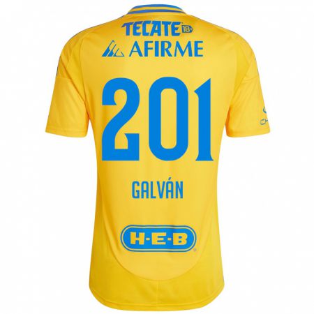 Kandiny Kinder Isac Galván #201 Goldgelb Heimtrikot Trikot 2024/25 T-Shirt