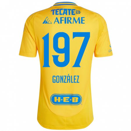 Kandiny Kinder Germán González #197 Goldgelb Heimtrikot Trikot 2024/25 T-Shirt