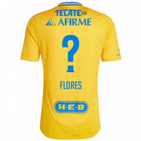 Kandiny Kinder Hernán Flores #0 Goldgelb Heimtrikot Trikot 2024/25 T-Shirt