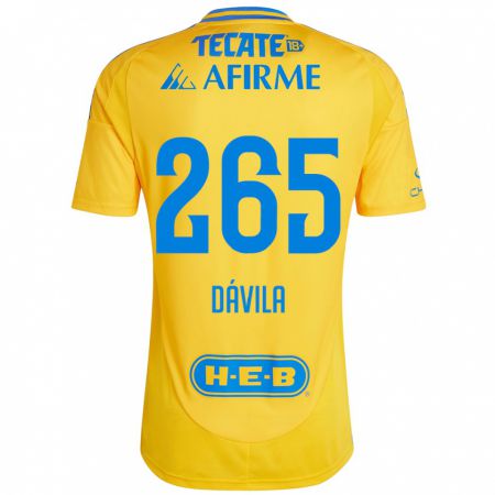 Kandiny Kinder Emiliano Dávila #265 Goldgelb Heimtrikot Trikot 2024/25 T-Shirt