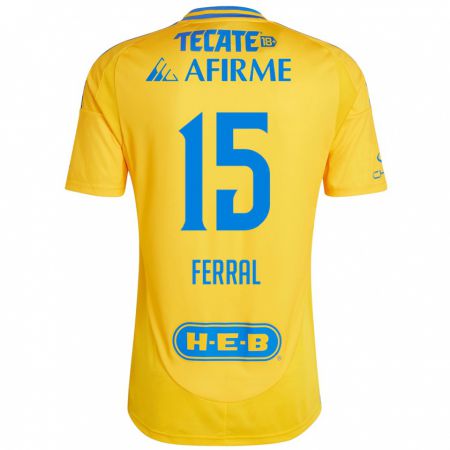 Kandiny Kinder Cristina Ferral #15 Goldgelb Heimtrikot Trikot 2024/25 T-Shirt