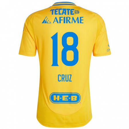 Kandiny Kinder Belen Cruz #18 Goldgelb Heimtrikot Trikot 2024/25 T-Shirt