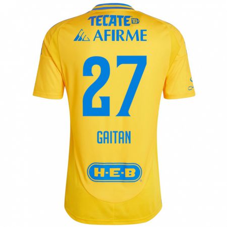 Kandiny Kinder Natalia Gaitan #27 Goldgelb Heimtrikot Trikot 2024/25 T-Shirt