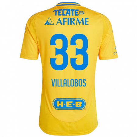 Kandiny Kinder Vania Villalobos #33 Goldgelb Heimtrikot Trikot 2024/25 T-Shirt