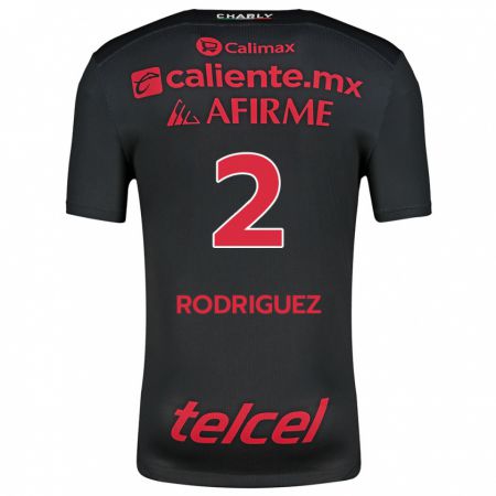 Kandiny Kinder Antonio Rodríguez #2 Schwarz Rot Heimtrikot Trikot 2024/25 T-Shirt