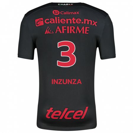 Kandiny Kinder Rafael Inzunza #3 Schwarz Rot Heimtrikot Trikot 2024/25 T-Shirt