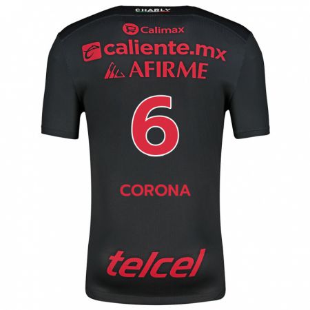 Kandiny Kinder Joe Corona #6 Schwarz Rot Heimtrikot Trikot 2024/25 T-Shirt