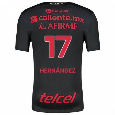 Kandiny Kinder Rubén Hernández #17 Schwarz Rot Heimtrikot Trikot 2024/25 T-Shirt