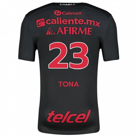 Kandiny Kinder Iván Tona #23 Schwarz Rot Heimtrikot Trikot 2024/25 T-Shirt