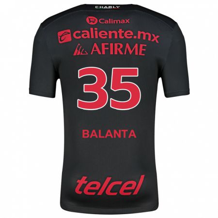 Kandiny Kinder Kevin Balanta #35 Schwarz Rot Heimtrikot Trikot 2024/25 T-Shirt