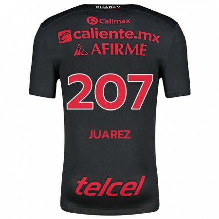 Kandiny Kinder José Juárez #207 Schwarz Rot Heimtrikot Trikot 2024/25 T-Shirt