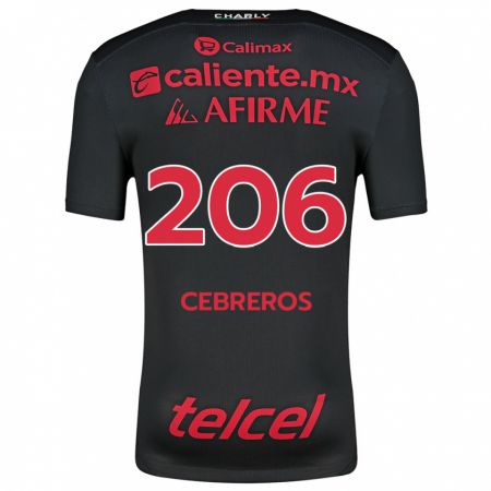 Kandiny Kinder Luis Cebreros #206 Schwarz Rot Heimtrikot Trikot 2024/25 T-Shirt