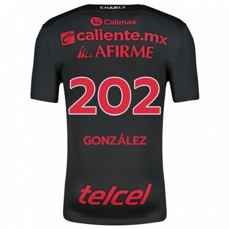 Kandiny Kinder Joban González #202 Schwarz Rot Heimtrikot Trikot 2024/25 T-Shirt