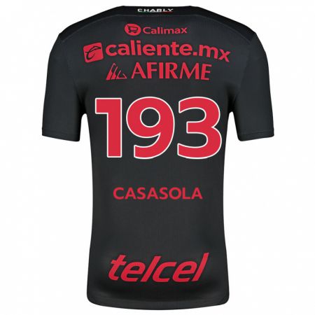 Kandiny Kinder Axel Casasola #193 Schwarz Rot Heimtrikot Trikot 2024/25 T-Shirt