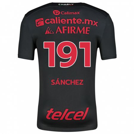 Kandiny Kinder Diego Sánchez #191 Schwarz Rot Heimtrikot Trikot 2024/25 T-Shirt