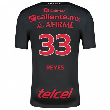 Kandiny Kinder Jazmín Reyes #33 Schwarz Rot Heimtrikot Trikot 2024/25 T-Shirt