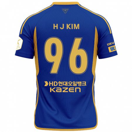 Kandiny Kinder Ji-Hyun Kim #96 Blau Gelb Heimtrikot Trikot 2024/25 T-Shirt