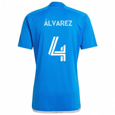 Kandiny Kinder Fernando Álvarez #4 Blau Weiss Heimtrikot Trikot 2024/25 T-Shirt