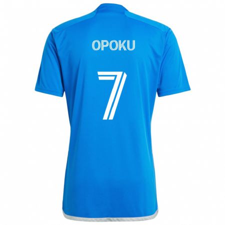 Kandiny Kinder Kwadwo Opoku #7 Blau Weiss Heimtrikot Trikot 2024/25 T-Shirt