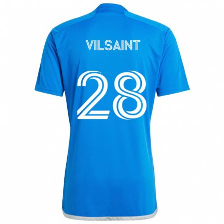 Kandiny Kinder Jules-Anthony Vilsaint #28 Blau Weiss Heimtrikot Trikot 2024/25 T-Shirt