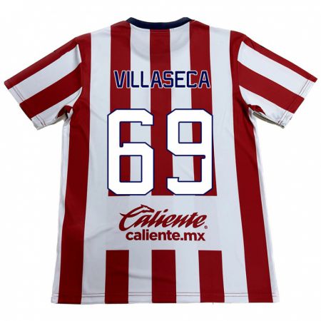 Kandiny Kinder Daniel Villaseca #69 Rot-Weiss Heimtrikot Trikot 2024/25 T-Shirt