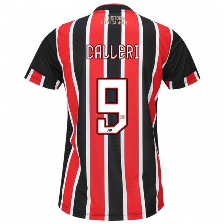 Kandiny Kinder Jonathan Calleri #9 Schwarz Rot Weiß Auswärtstrikot Trikot 2024/25 T-Shirt