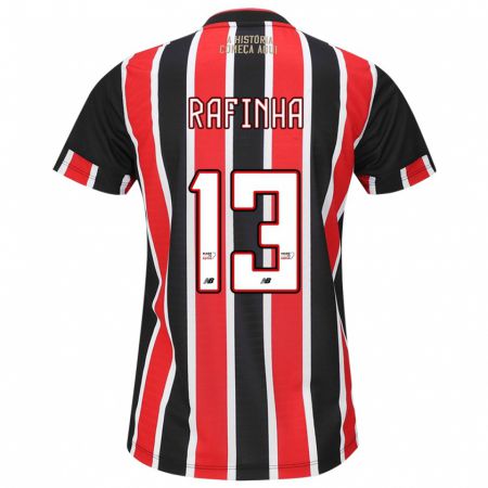 Kandiny Kinder Rafinha #13 Schwarz Rot Weiß Auswärtstrikot Trikot 2024/25 T-Shirt