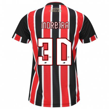 Kandiny Kinder João Moreira #30 Schwarz Rot Weiß Auswärtstrikot Trikot 2024/25 T-Shirt