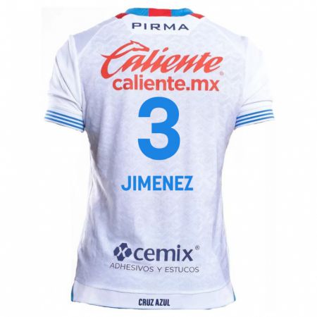 Kandiny Kinder Jaiber Jimenez #3 Weiß Blau Auswärtstrikot Trikot 2024/25 T-Shirt