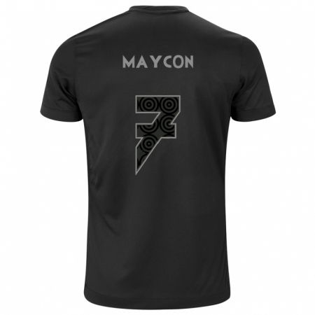 Kandiny Kinder Maycon #7 Schwarz Auswärtstrikot Trikot 2024/25 T-Shirt