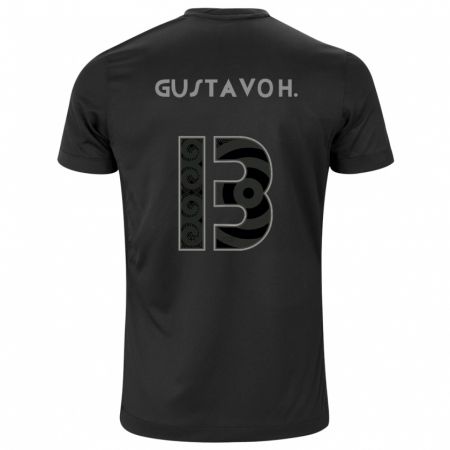 Kandiny Kinder Gustavo Henrique #13 Schwarz Auswärtstrikot Trikot 2024/25 T-Shirt