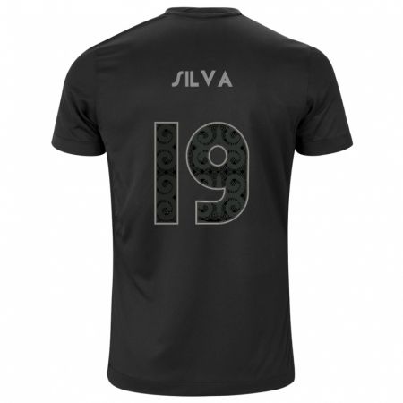 Kandiny Kinder Gustavo Silva #19 Schwarz Auswärtstrikot Trikot 2024/25 T-Shirt