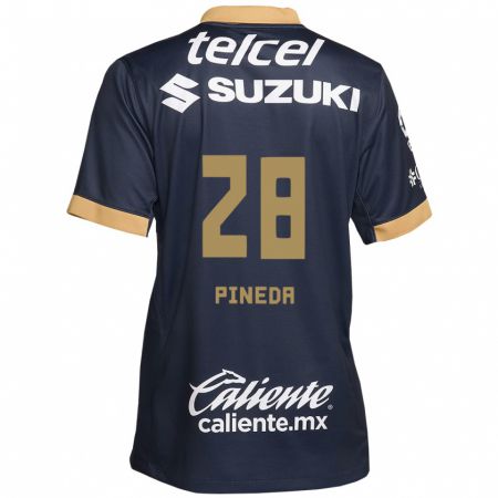 Kandiny Kinder Grecia Pineda #28 Obsidian Gold Weiß Auswärtstrikot Trikot 2024/25 T-Shirt