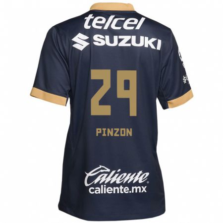 Kandiny Kinder Liceth Pinzon #29 Obsidian Gold Weiß Auswärtstrikot Trikot 2024/25 T-Shirt