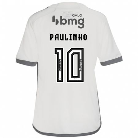 Kandiny Kinder Paulinho #10 Cremefarben Auswärtstrikot Trikot 2024/25 T-Shirt