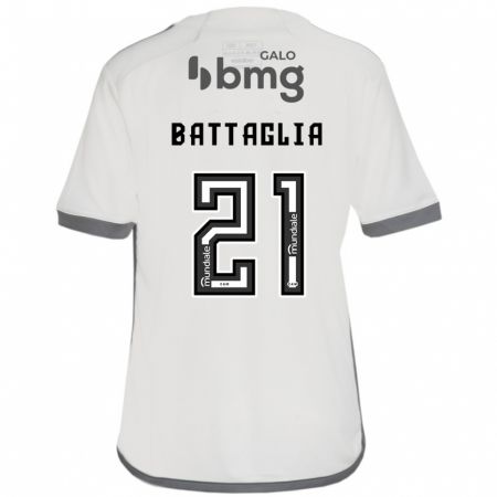 Kandiny Kinder Rodrigo Battaglia #21 Cremefarben Auswärtstrikot Trikot 2024/25 T-Shirt