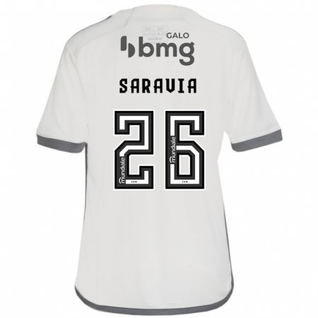 Kandiny Kinder Renzo Saravia #26 Cremefarben Auswärtstrikot Trikot 2024/25 T-Shirt