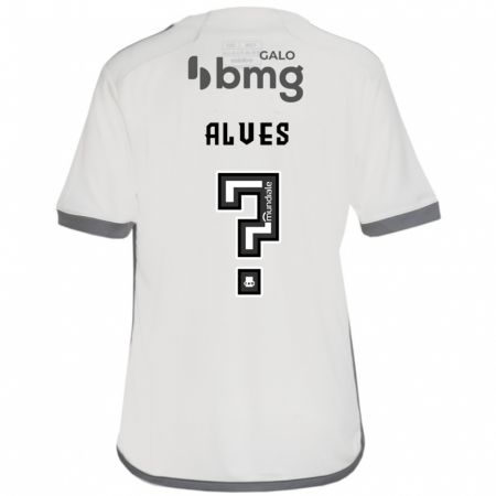 Kandiny Kinder Pedro Alves #0 Cremefarben Auswärtstrikot Trikot 2024/25 T-Shirt